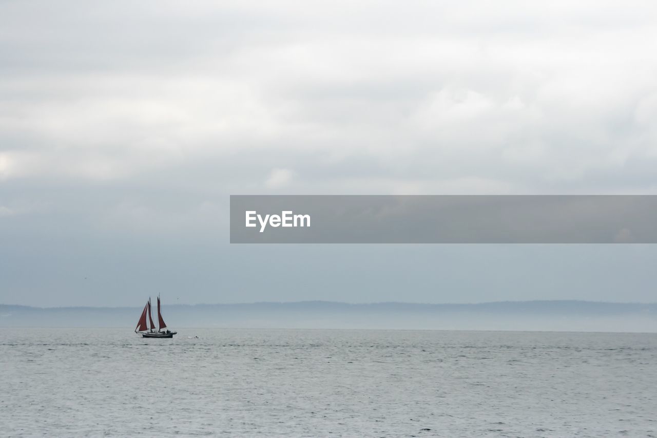 Boat sailing in sea