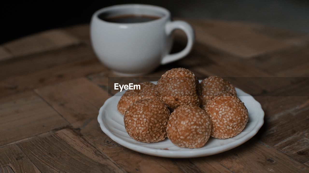 High angle view of breakfast served on table