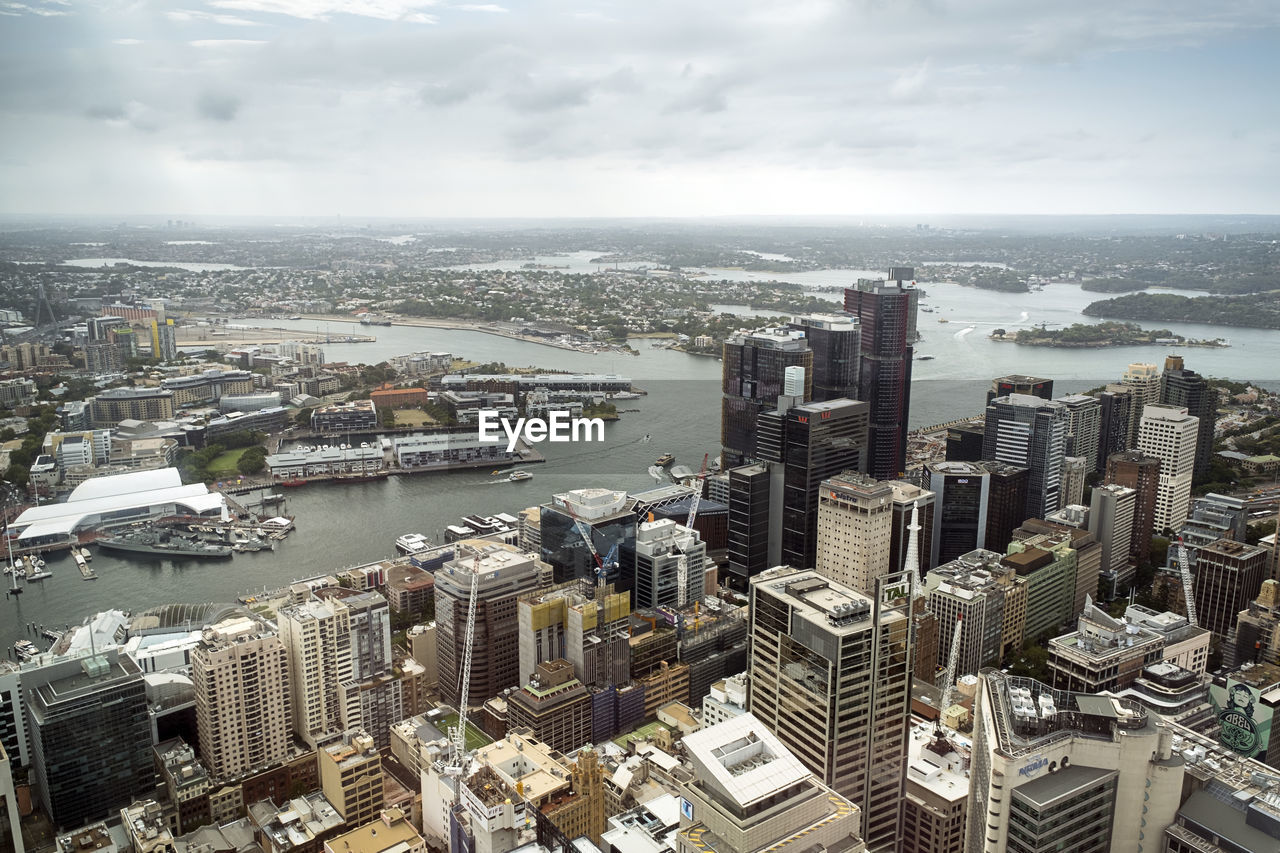 High angle view of cityscape