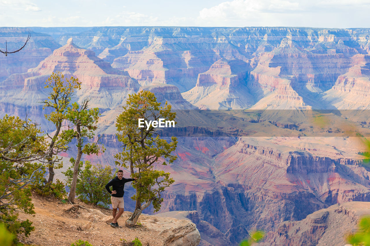 high angle view of people walking on mountain