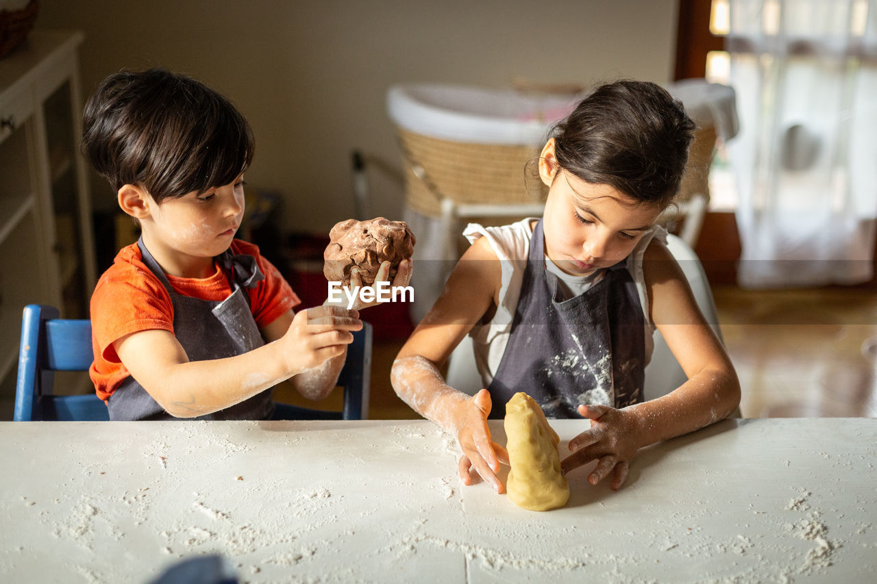 Two concentrated girls preparing the food at home