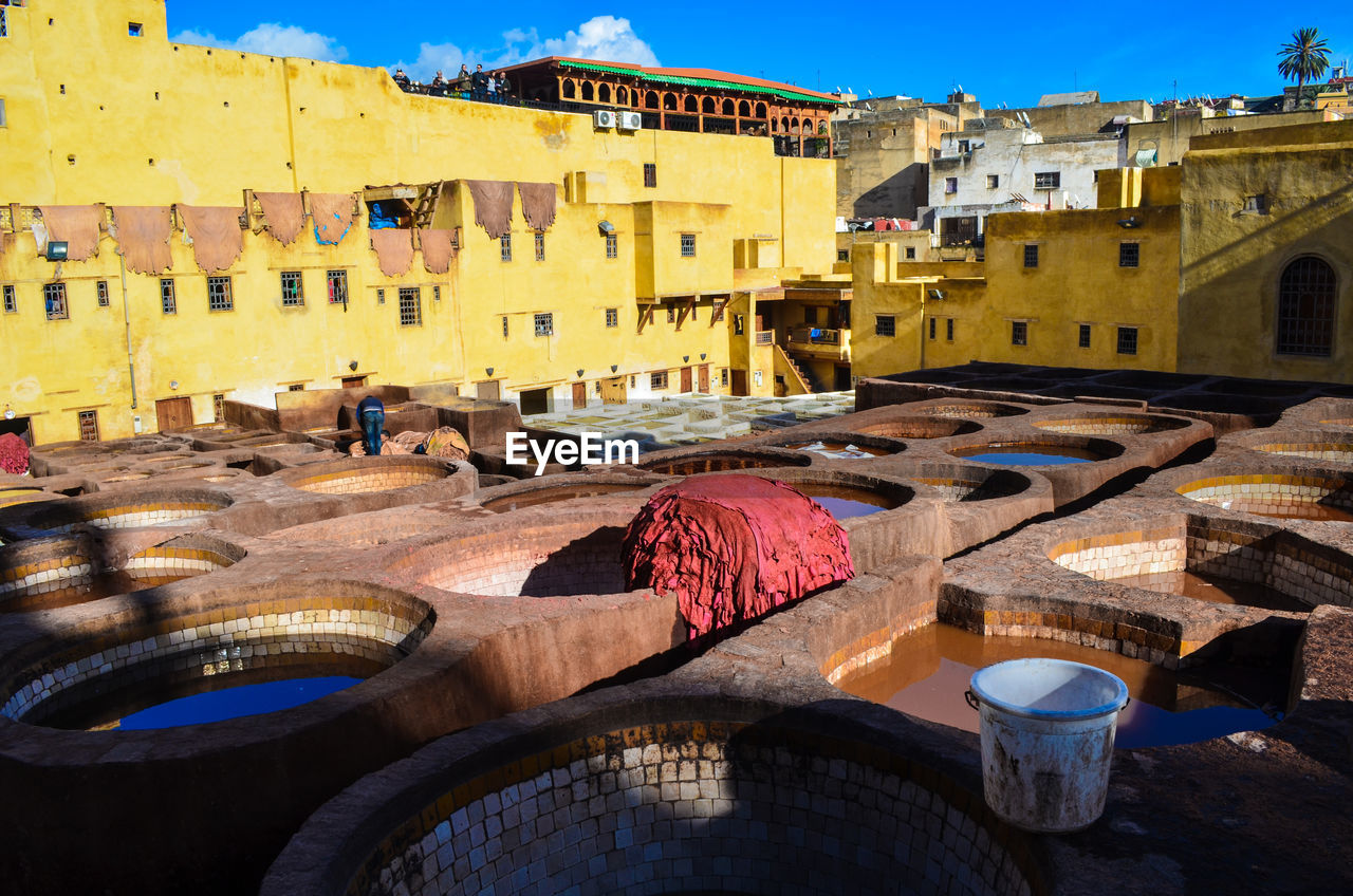 View of old buildings in city