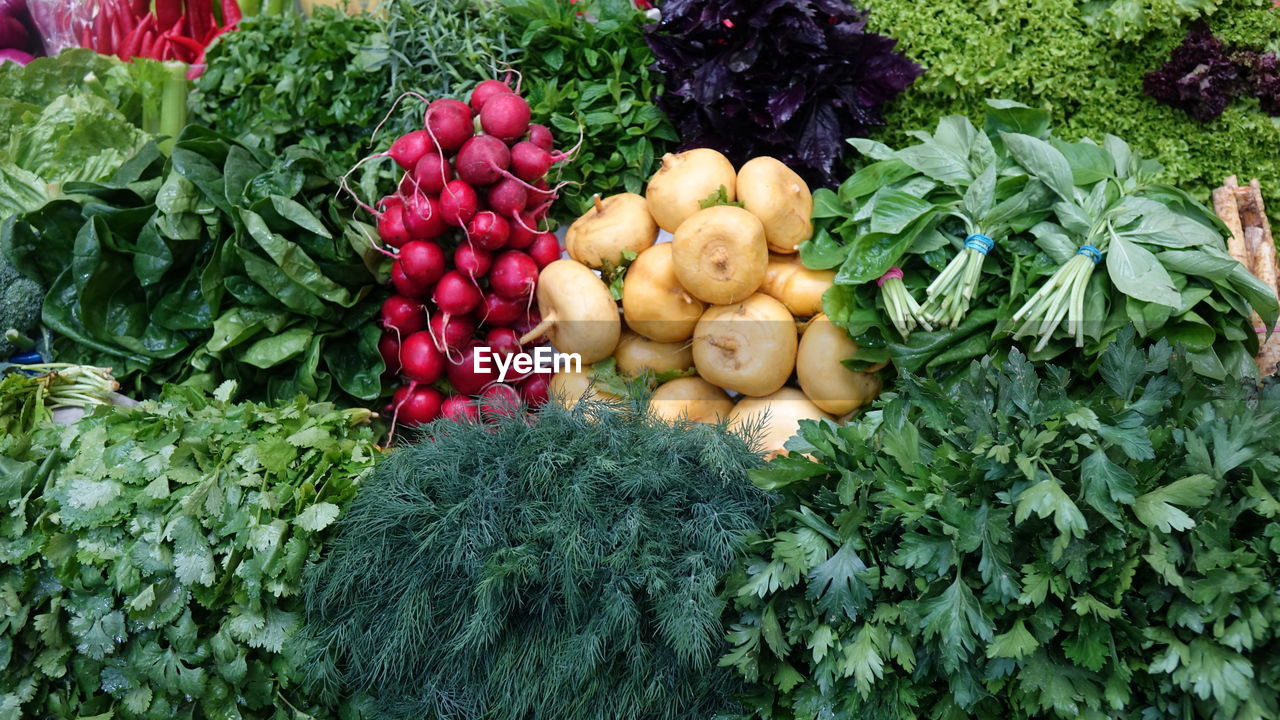 Vegetables for sale at market stall