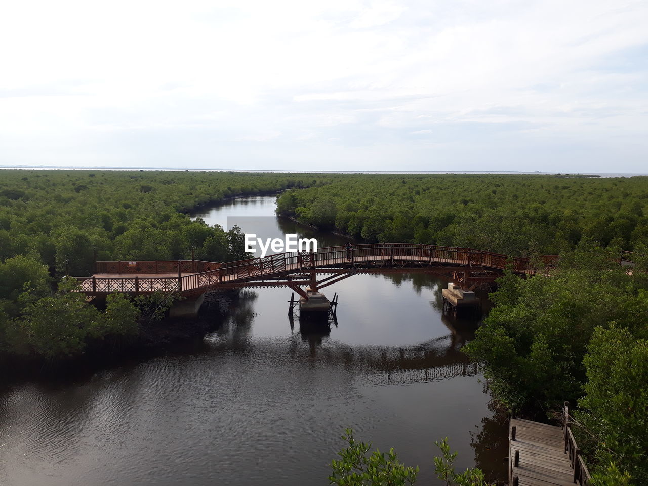 Bridge over river against sky