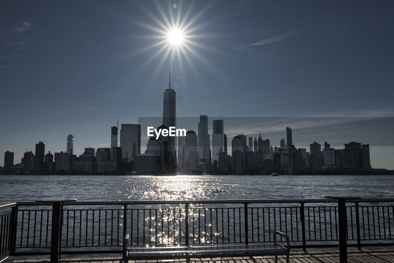 Modern buildings in city against sky