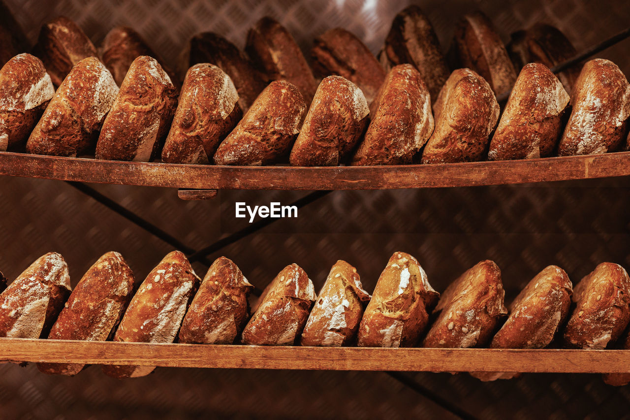 Organic bakery - details of baking bread