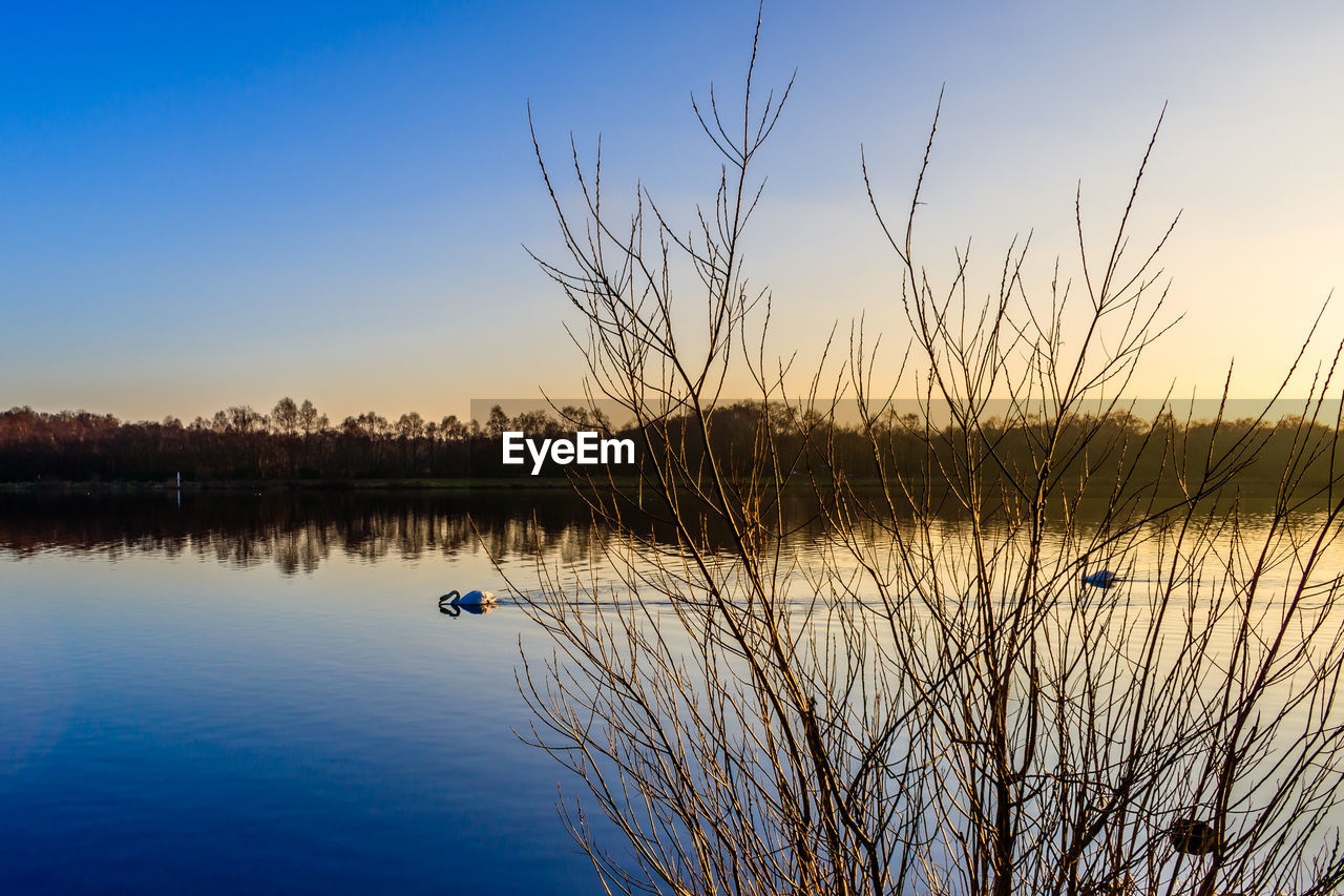 Sunset over lake