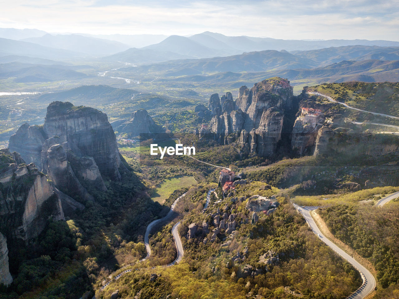 High angle view of landscape against sky