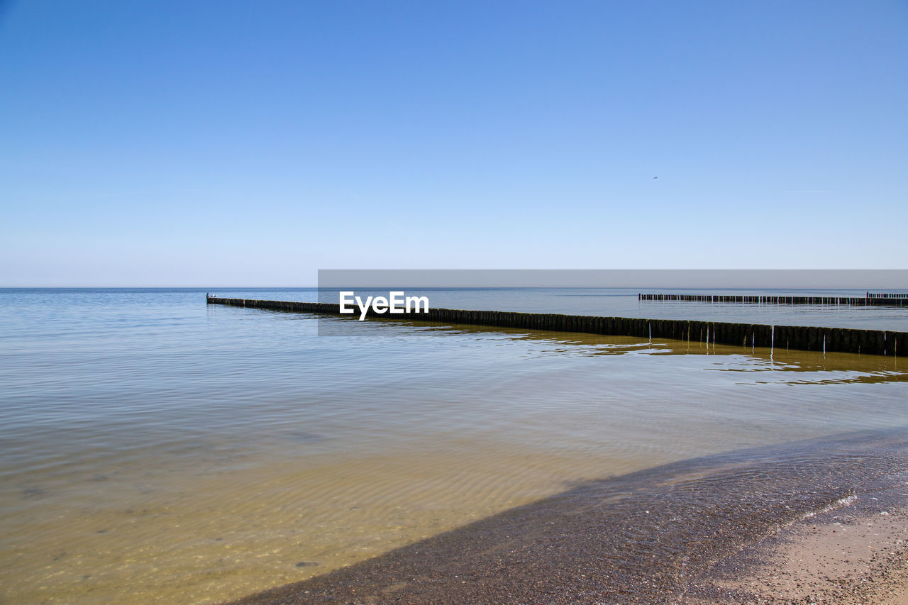 SCENIC VIEW OF BEACH AGAINST CLEAR SKY