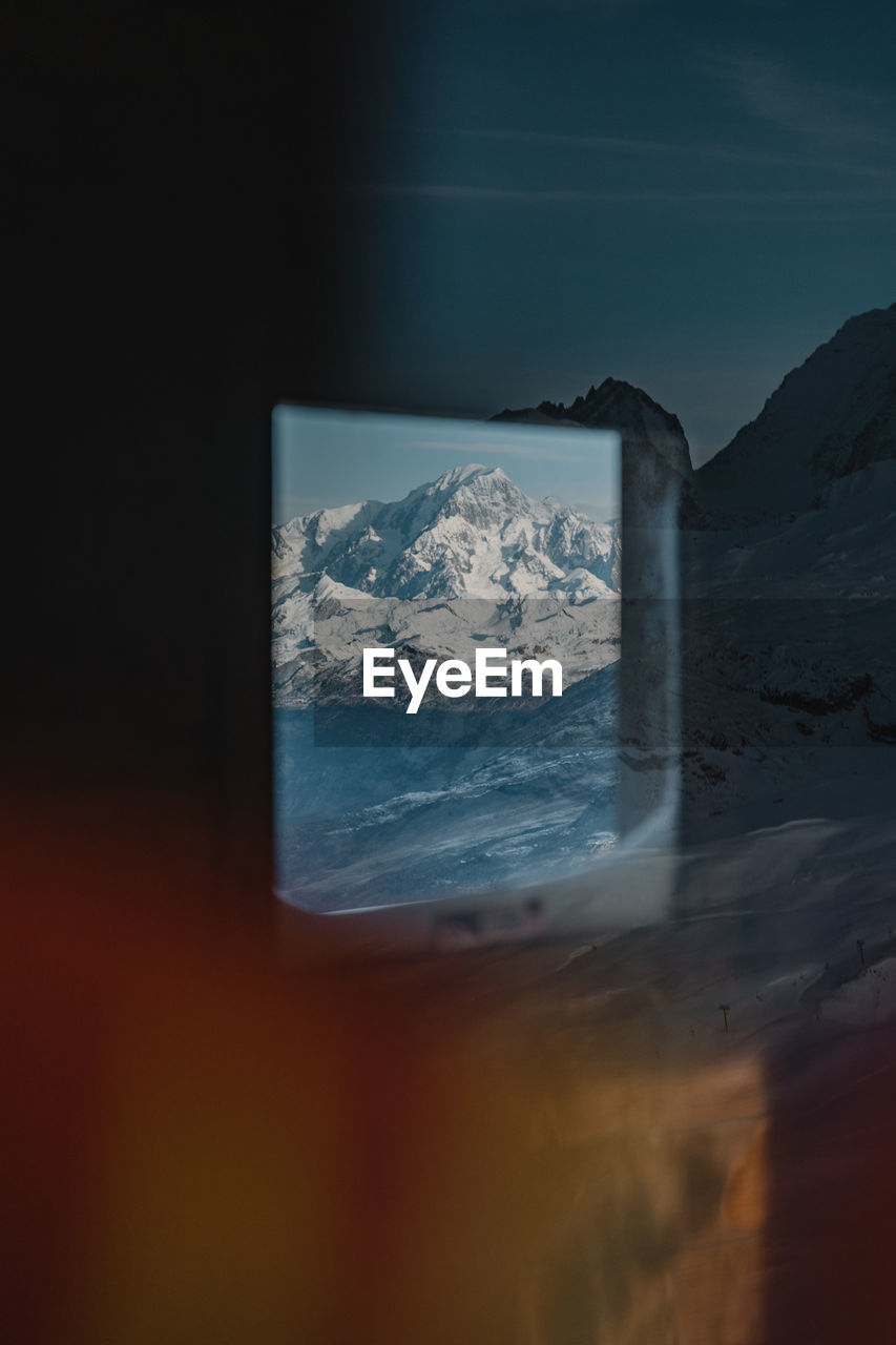 Scenic view of mont blanc mountain against sky during winter