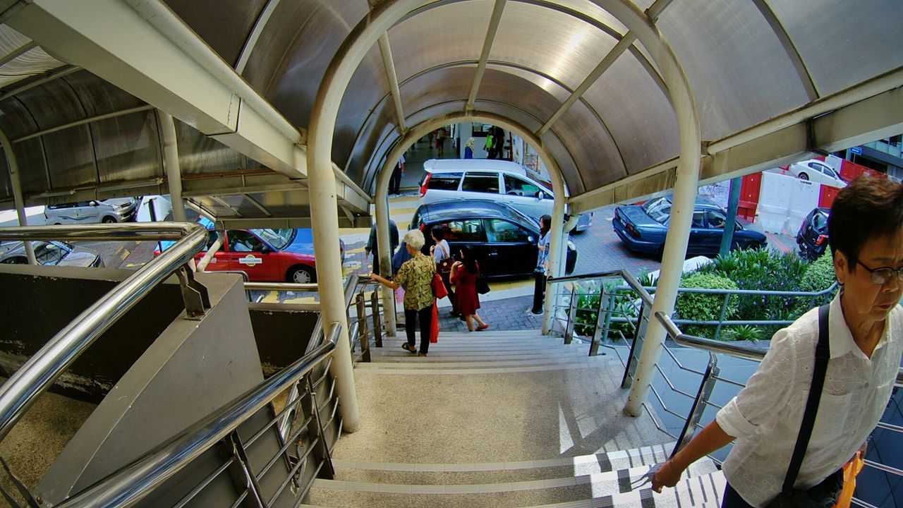 WOMAN WAITING IN BUS