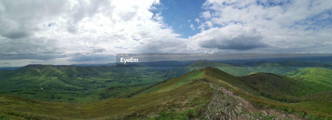 Panoramic view of mountain landscape against sky