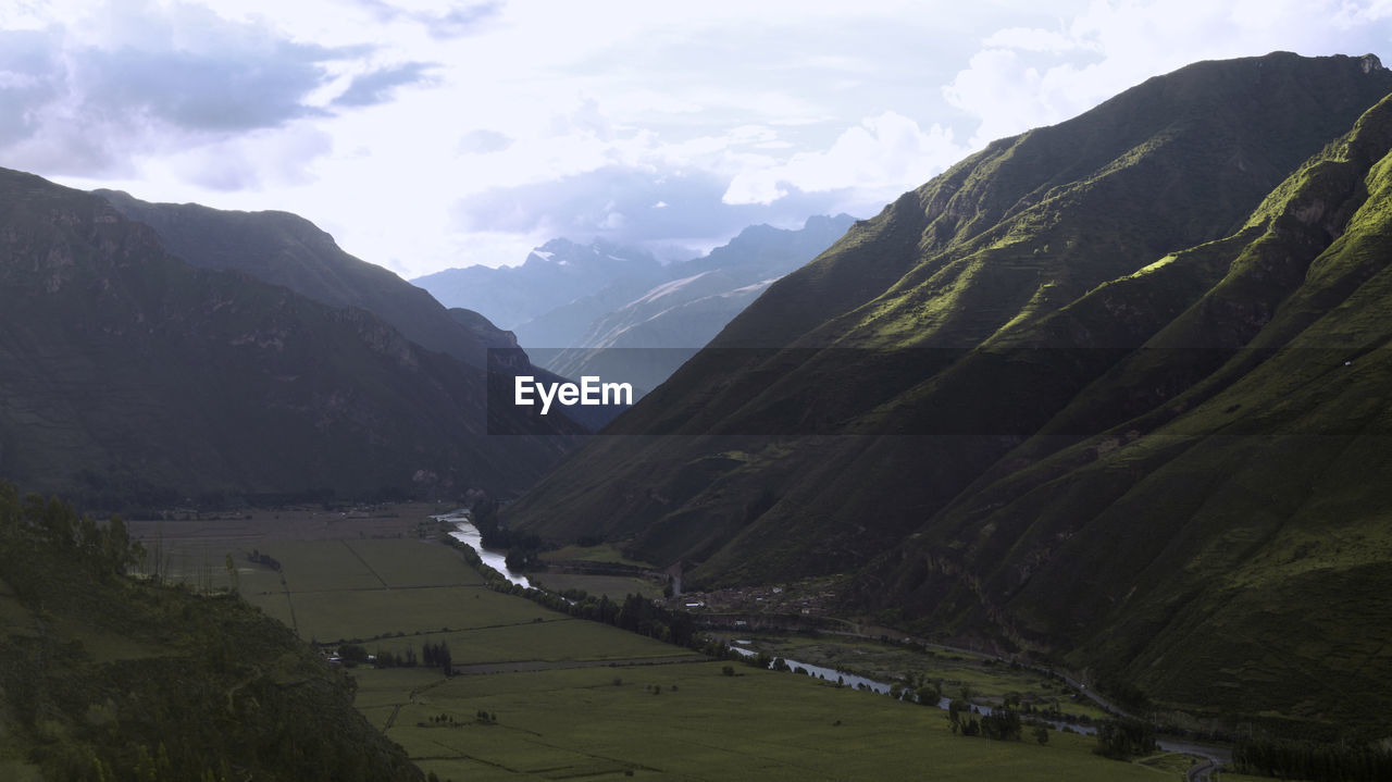 Scenic view of mountains against sky