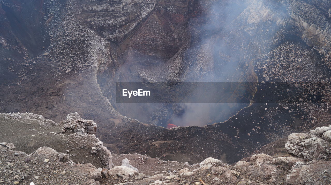 High angle view of volcanic landscape