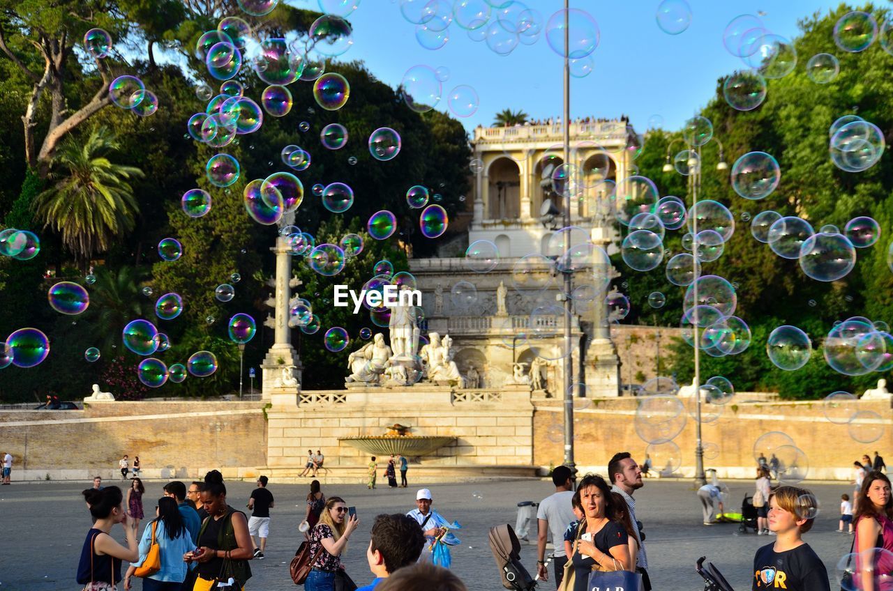Soap bubbles in rome