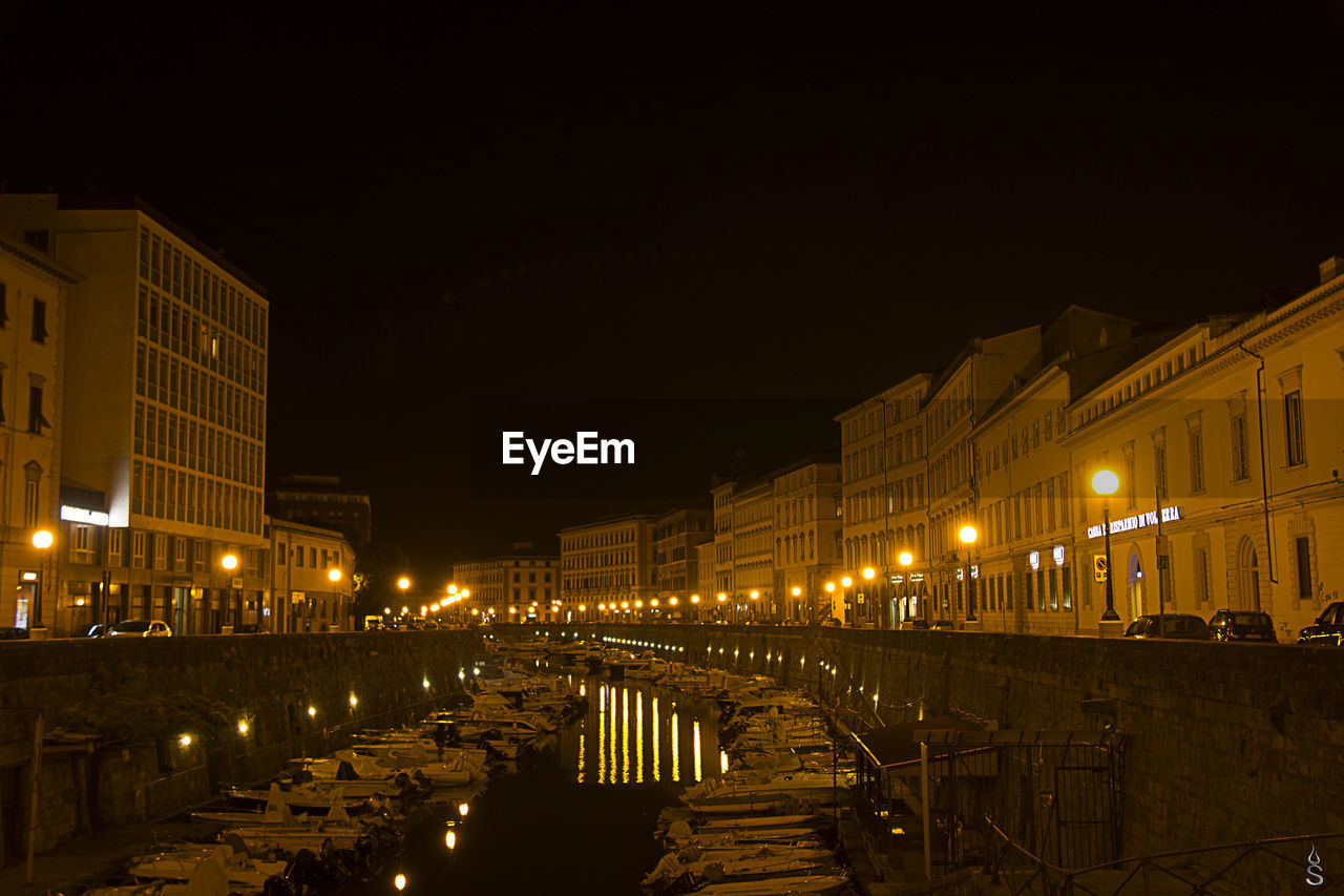 Illuminated city at night