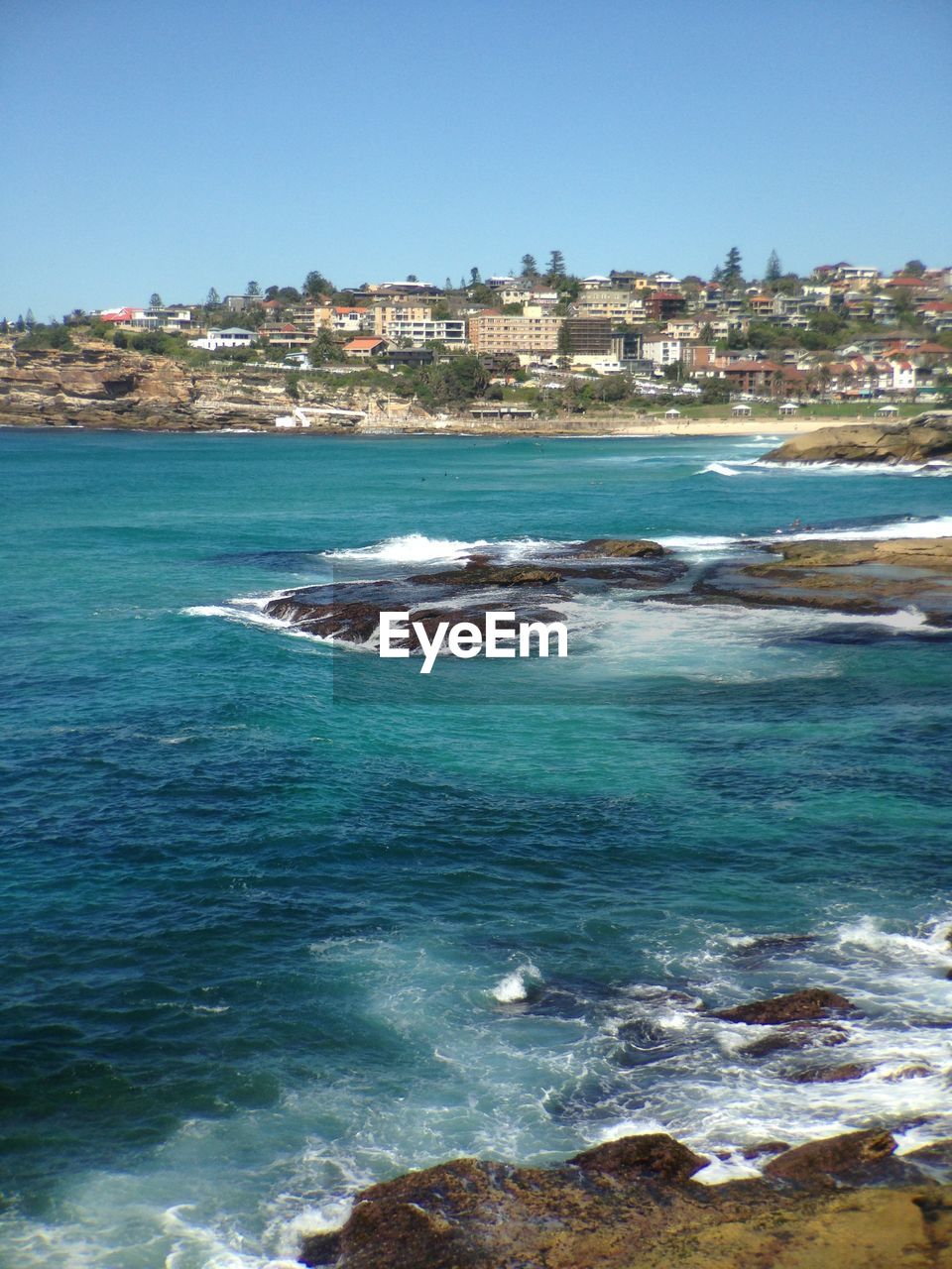 High angle view of bronte beach against sky