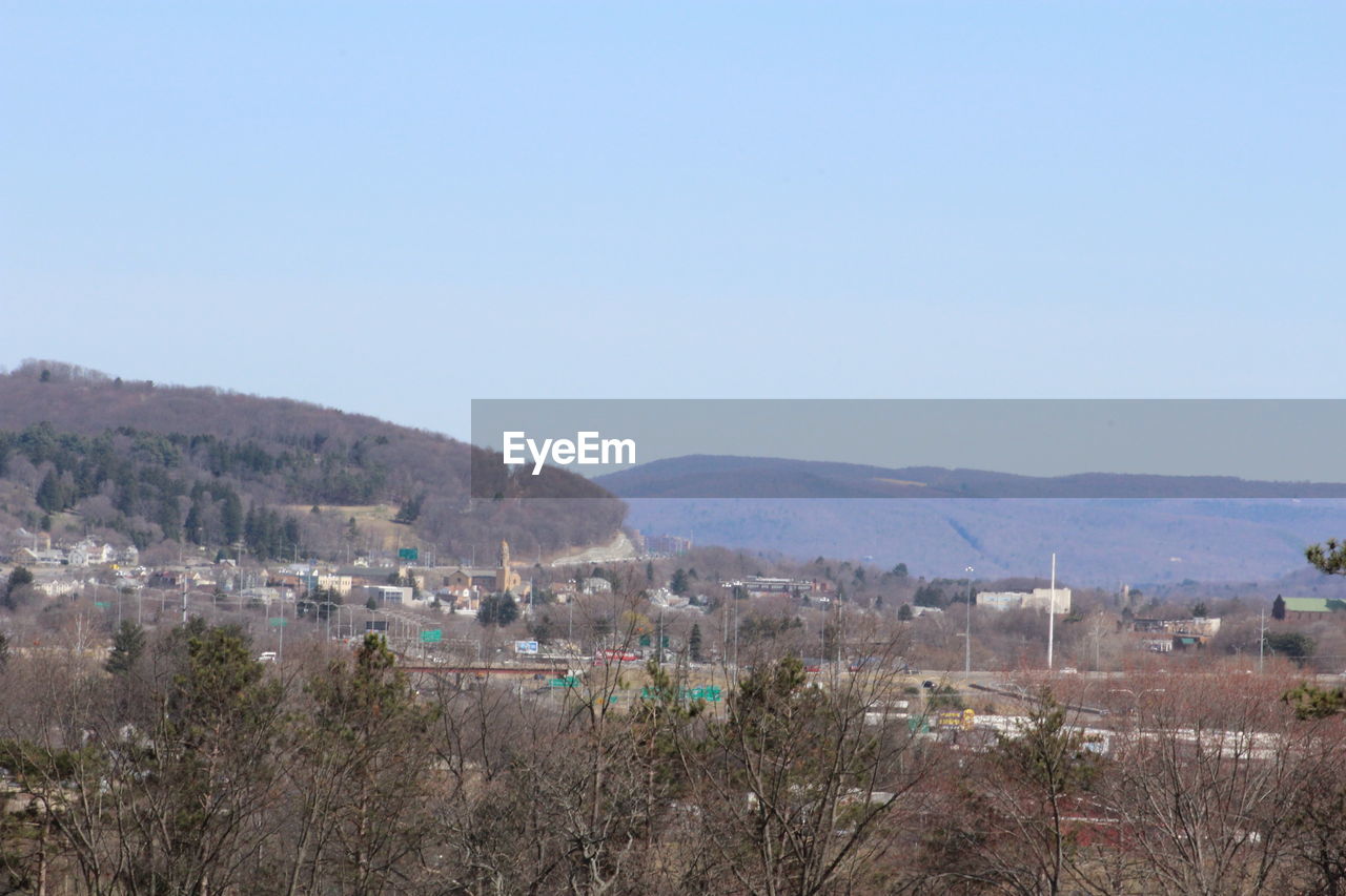 SCENIC VIEW OF MOUNTAINS AGAINST CLEAR SKY