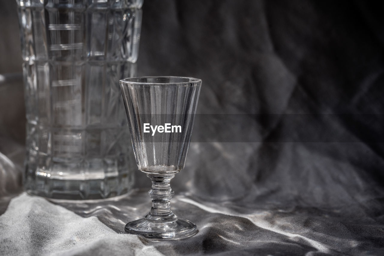 Close-up of wine glass on table