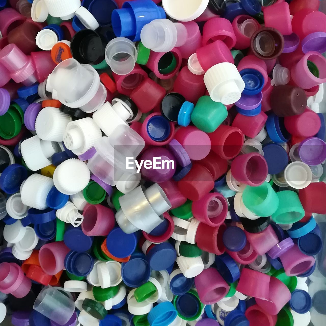 Full frame shot of bottled caps