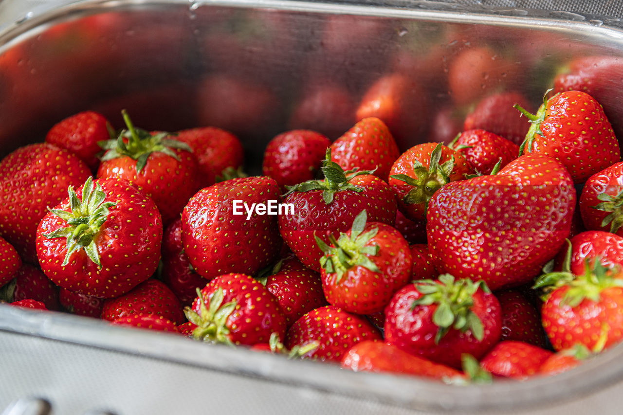 CLOSE-UP OF FRESH STRAWBERRIES