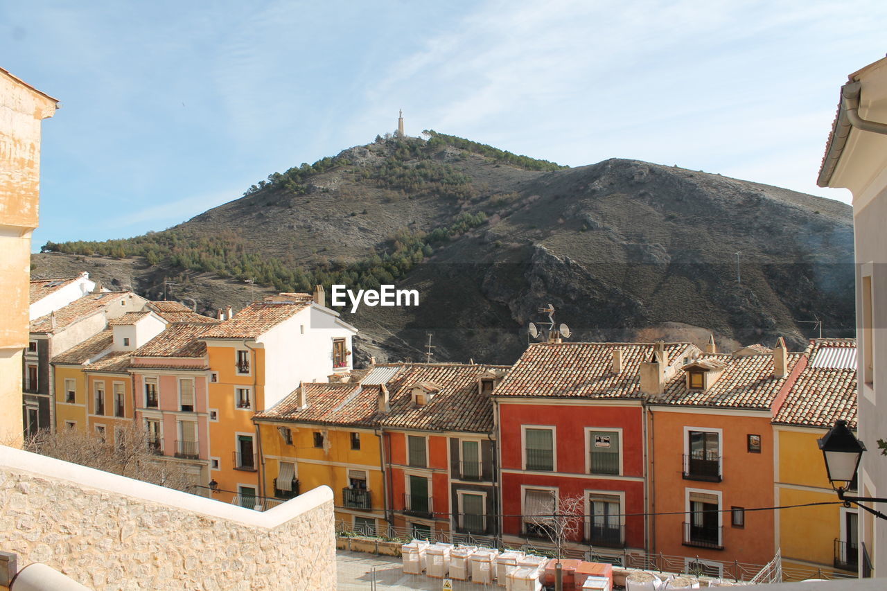 High angle shot of old houses