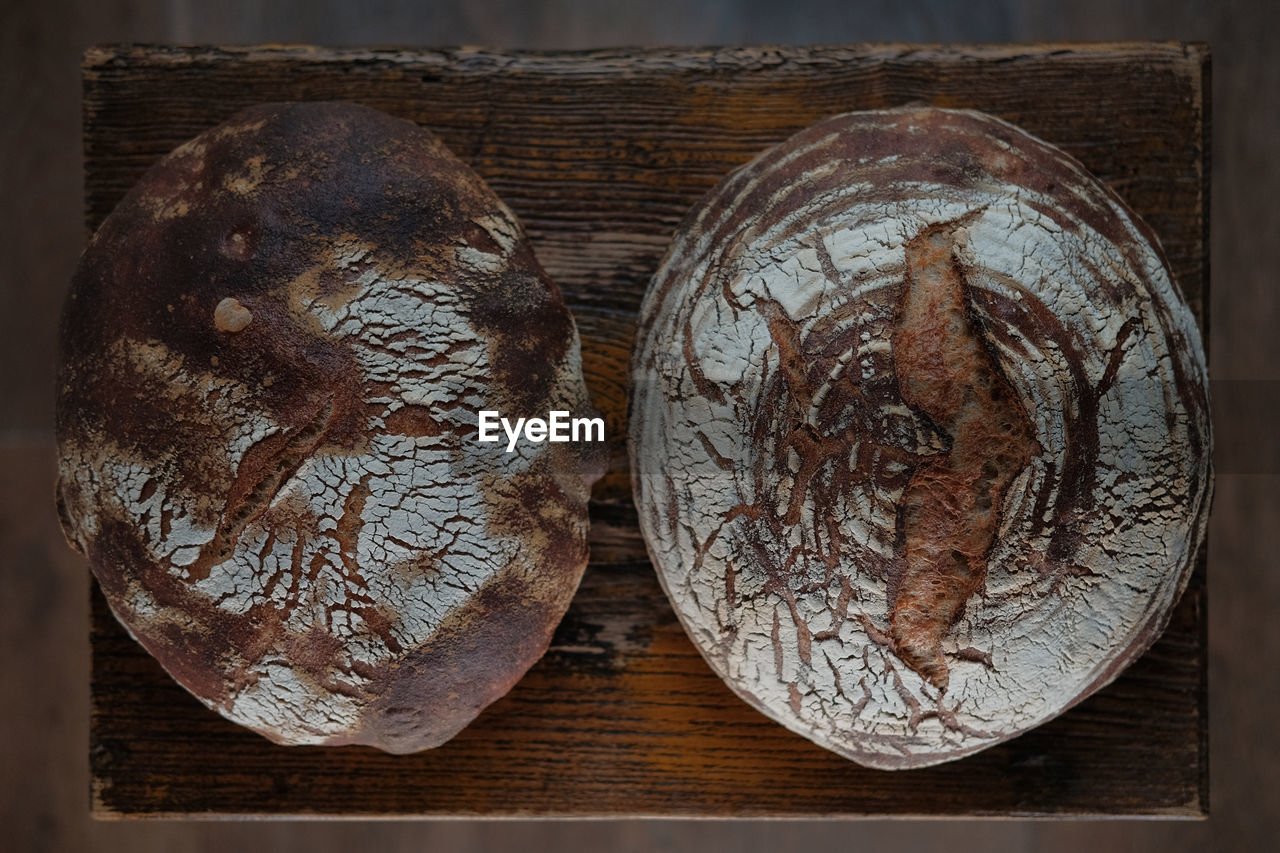 High angle view of bread on table