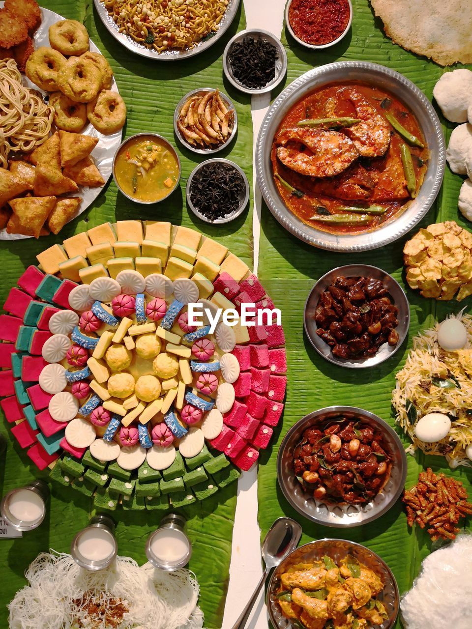 High angle view of food on table