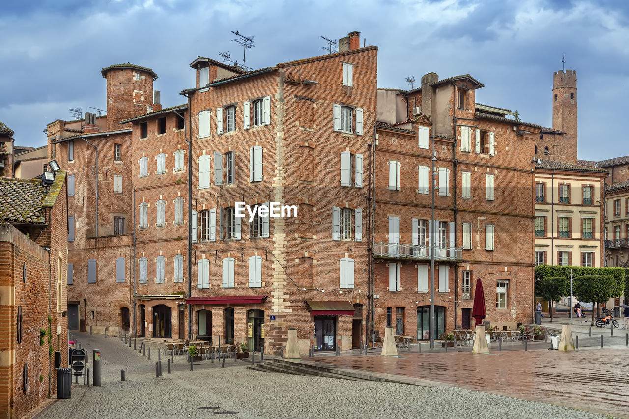 Main square in albi historic center, france