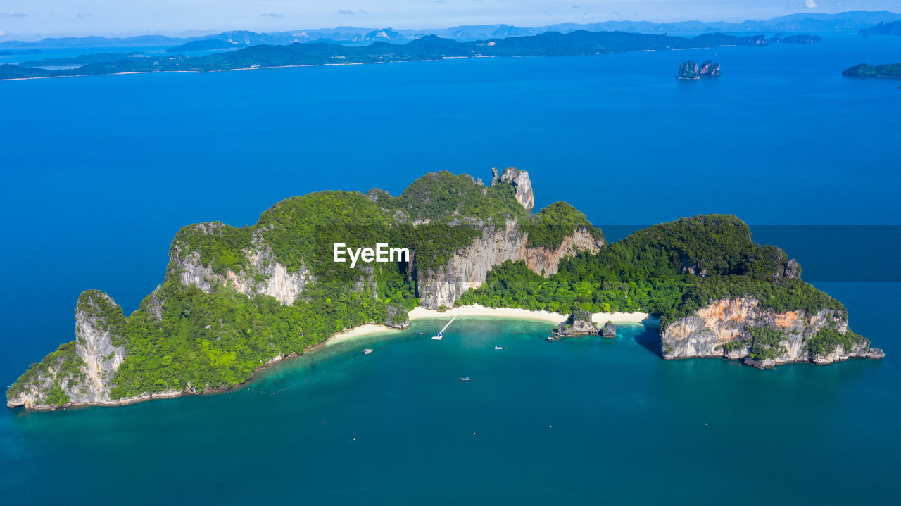 Scenic view of sea and bay