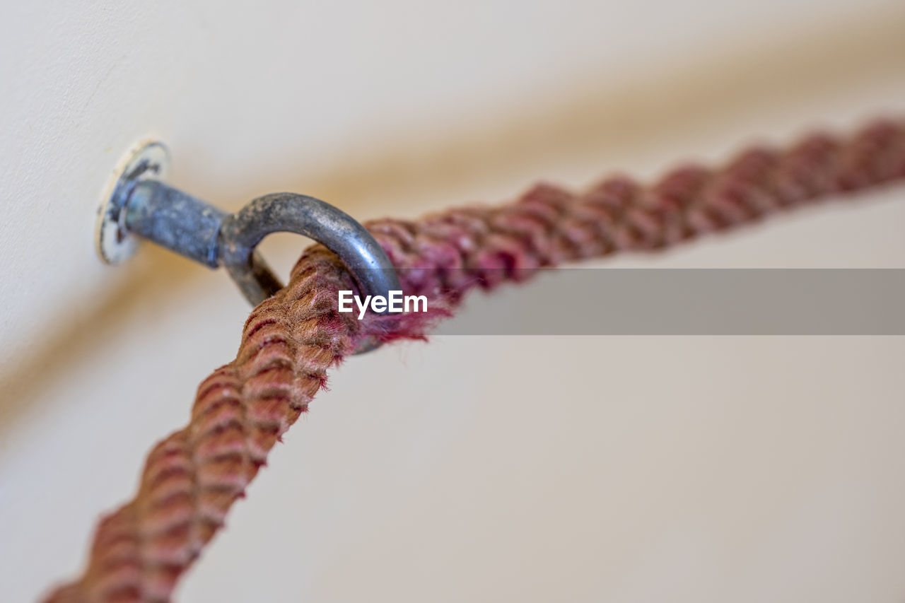 Close-up of rope in metal