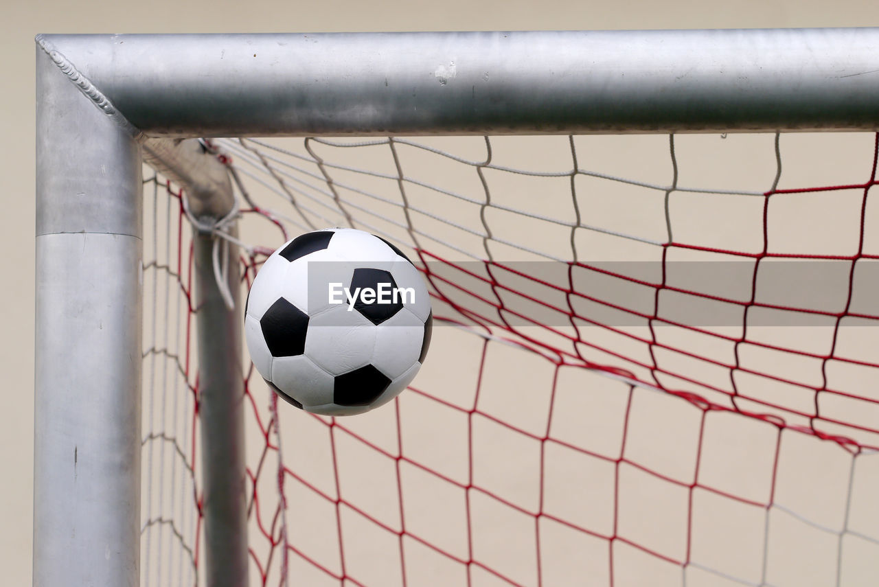 Soccer ball on net