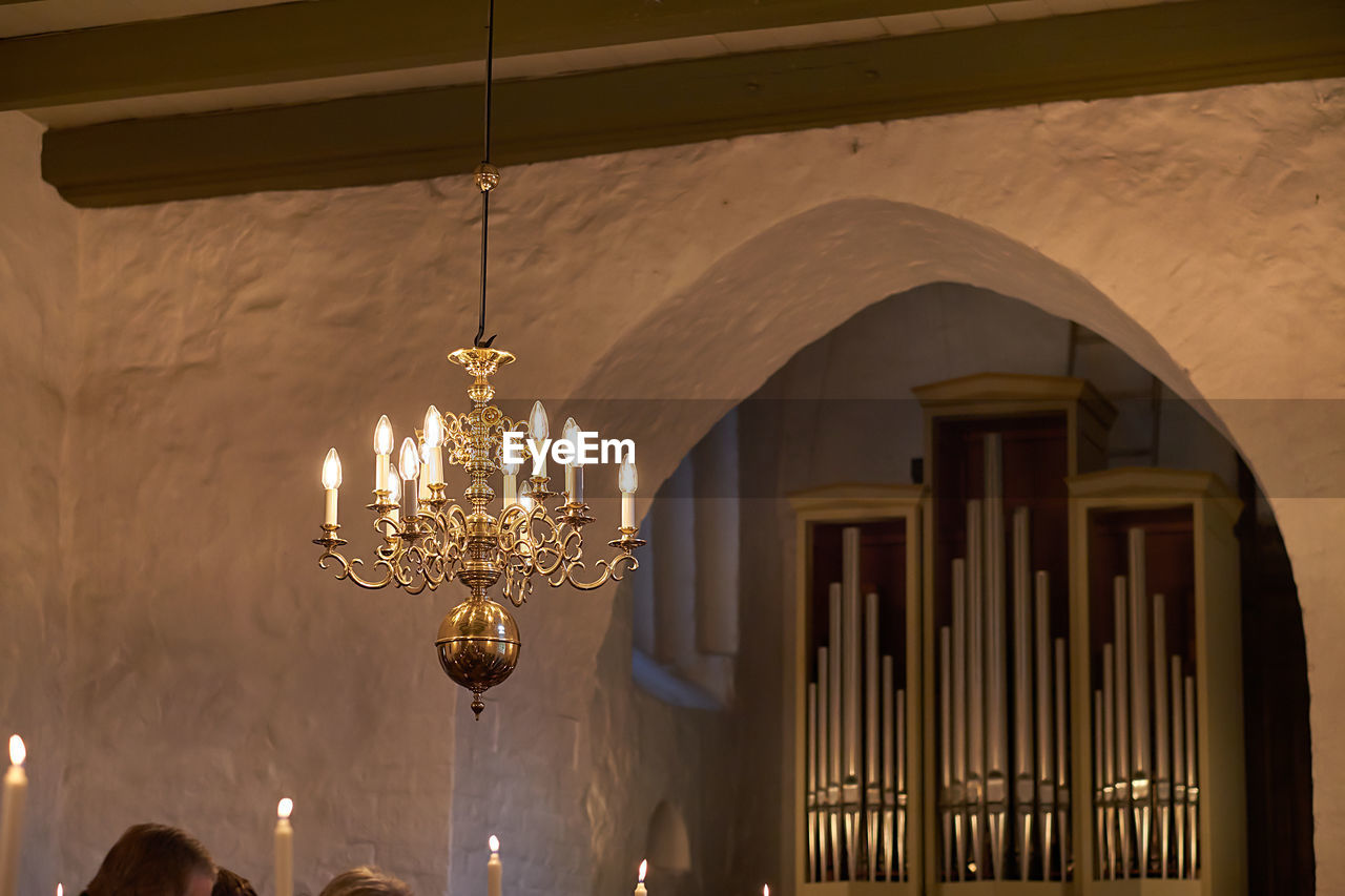 low angle view of chandelier