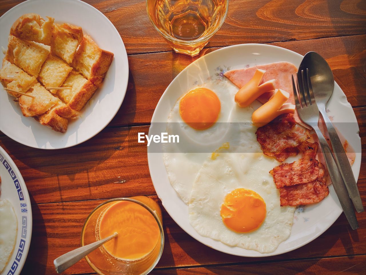 High angle view of food on table