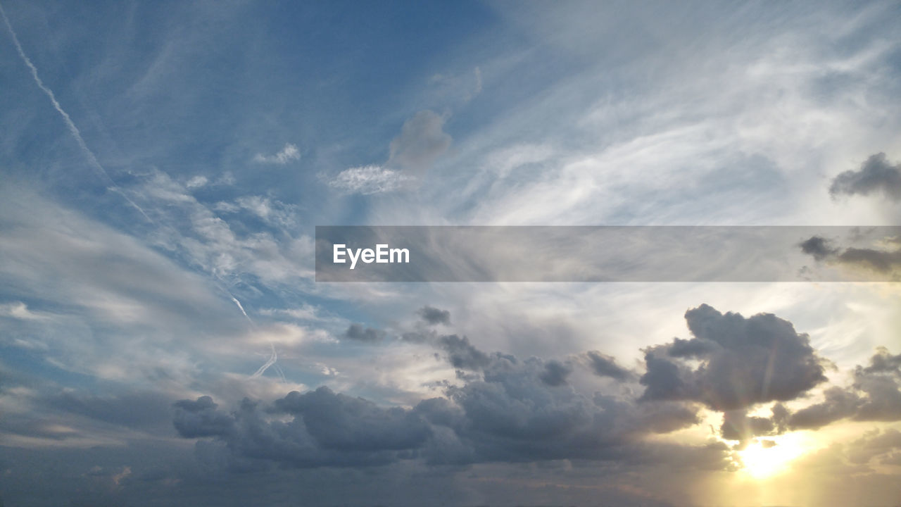 Low angle view of sky at sunset