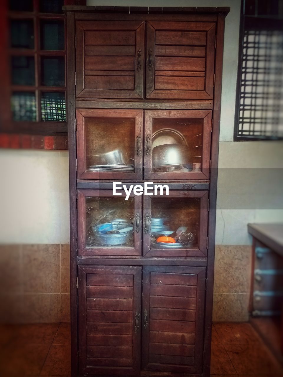 CLOSED WOODEN DOOR OF HOUSE