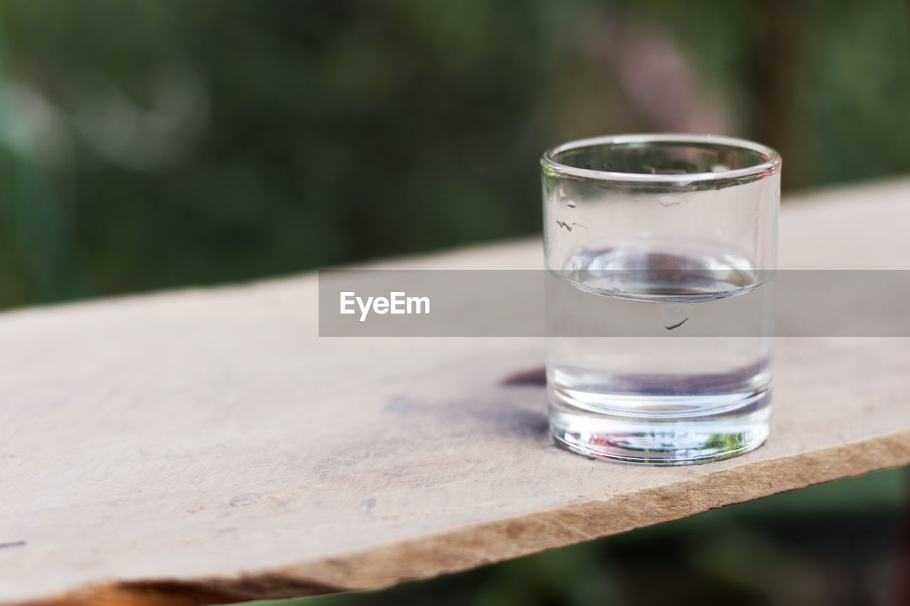 Close-up of water on table