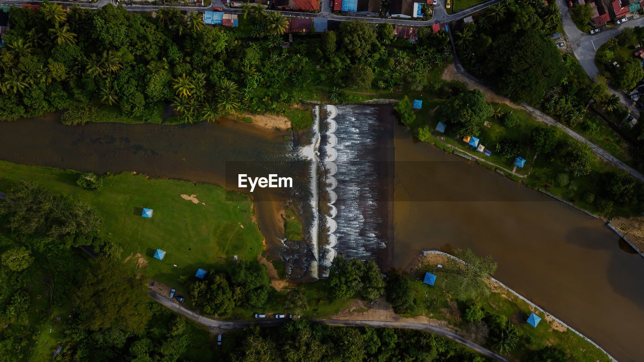 high angle view of city