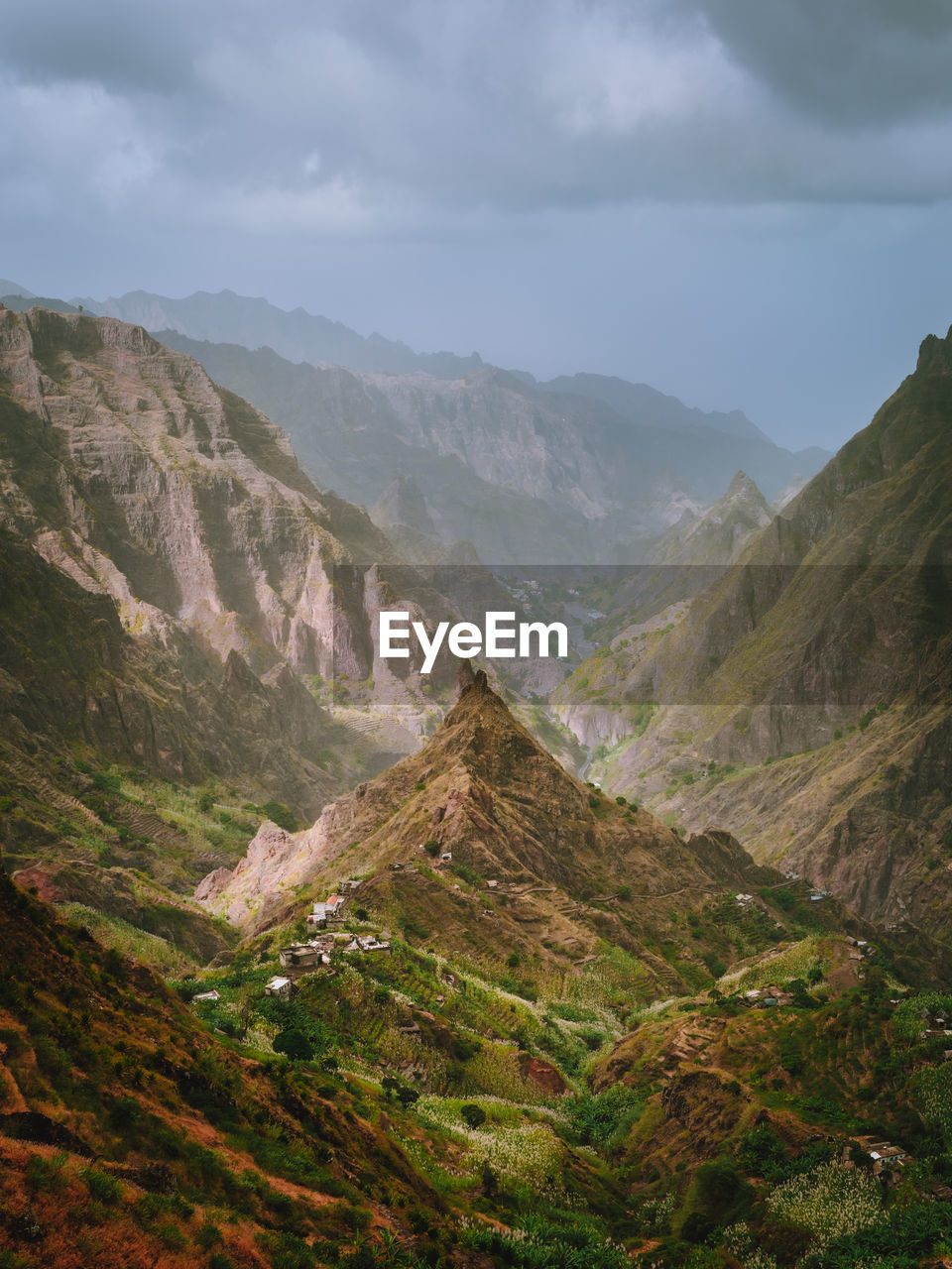 Scenic view of mountains against sky