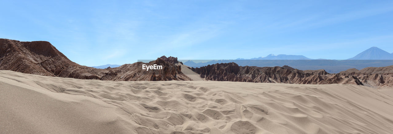 Panoramic view of desert against sky