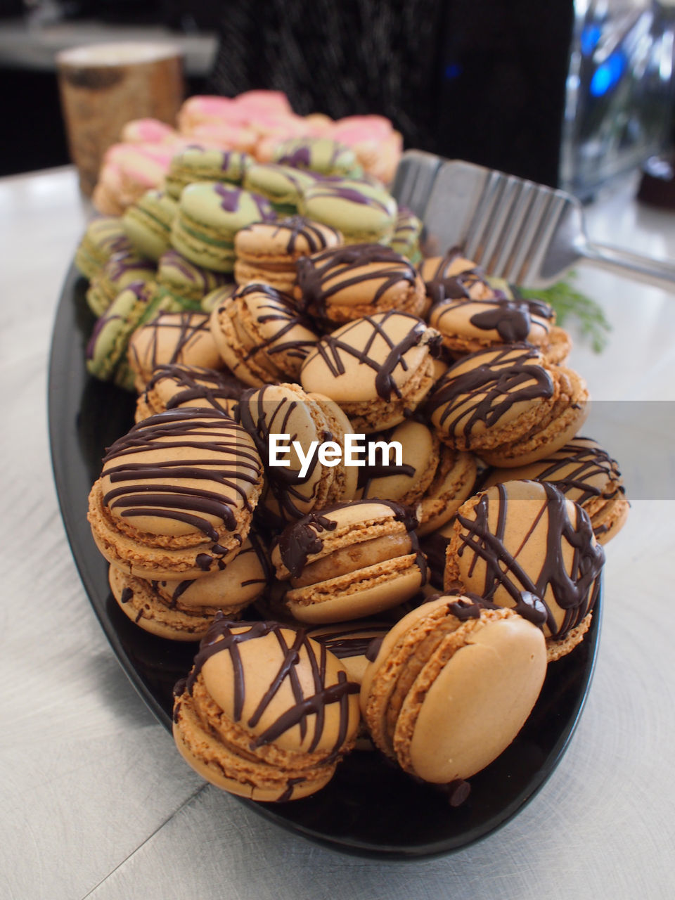Macaroons on plate