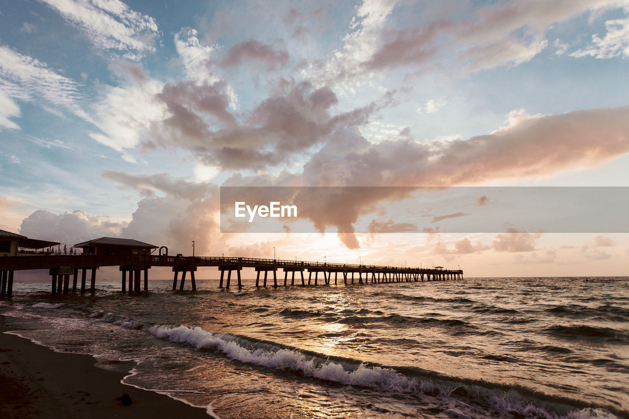 Scenic view of sea against sky at sunset