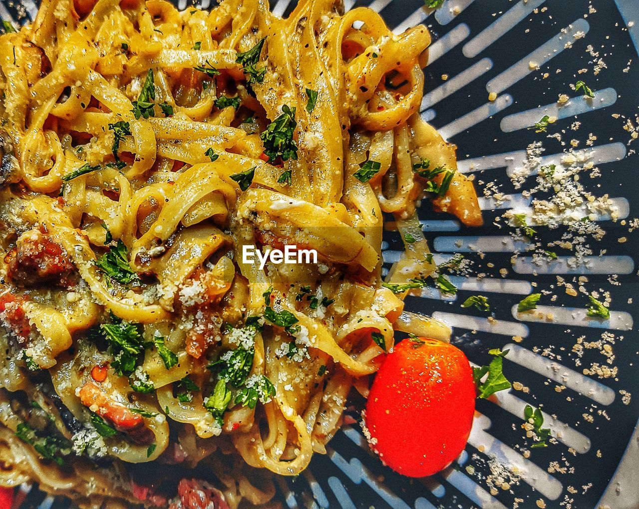 Close-up of best italian classic linguini food in plate