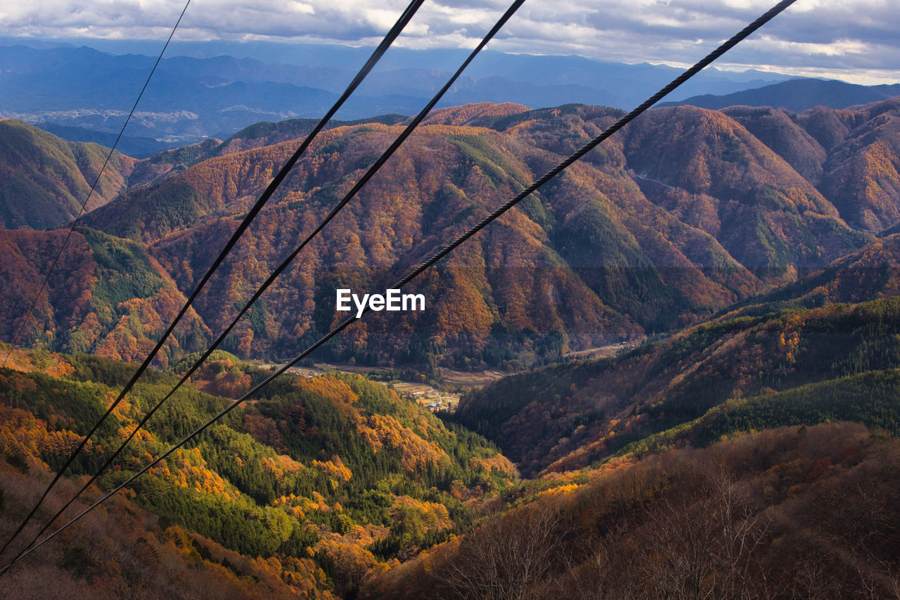 high angle view of mountain range