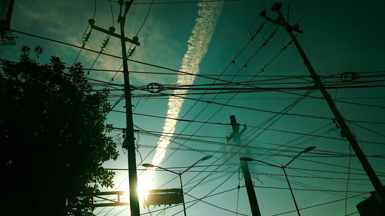 Silhouette of power lines