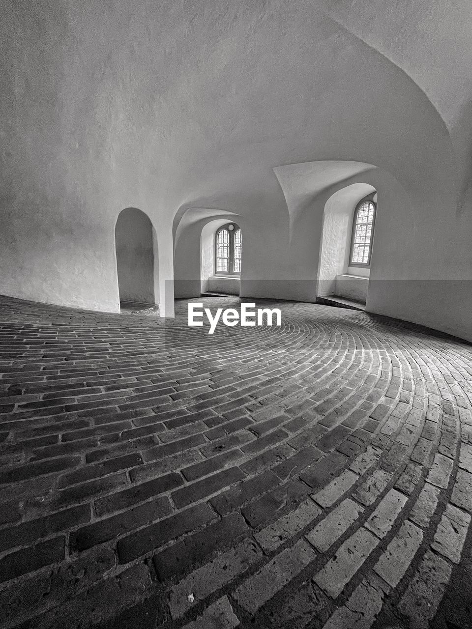 Empty corridor of historic building