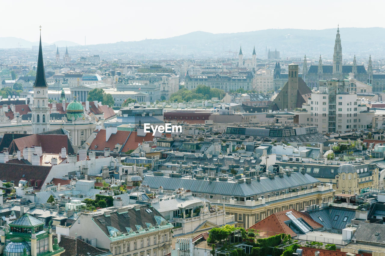 High angle view of buildings in vienna