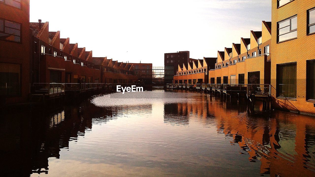 View of river with buildings in background