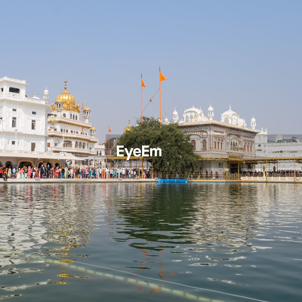 Beautiful view of golden temple - harmandir sahib in amritsar, punjab, india, famous indian sikh