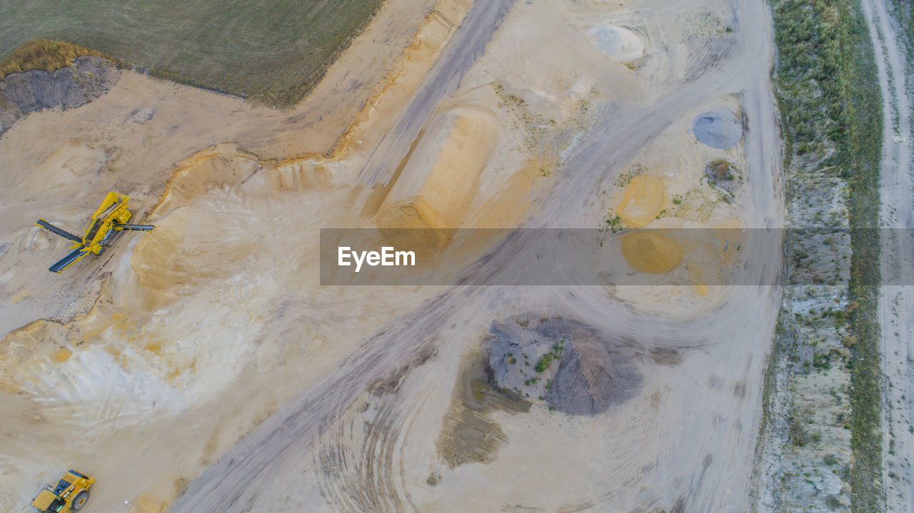 Aerial view of construction site